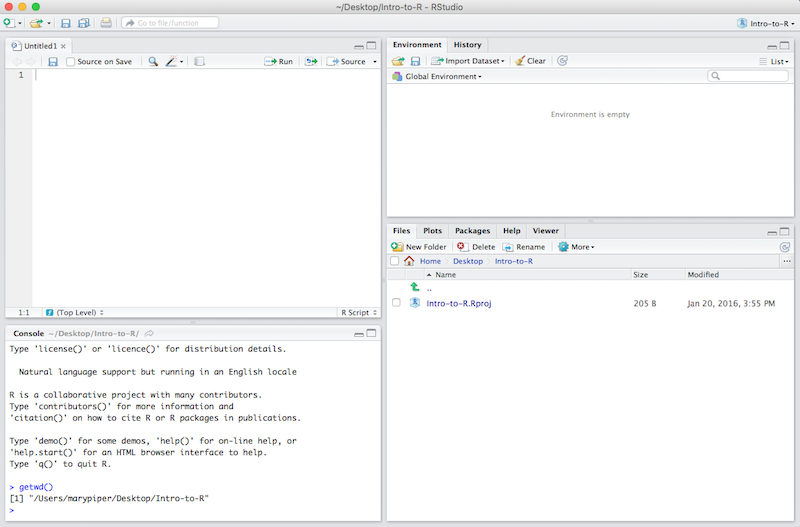 Viewing your working directory